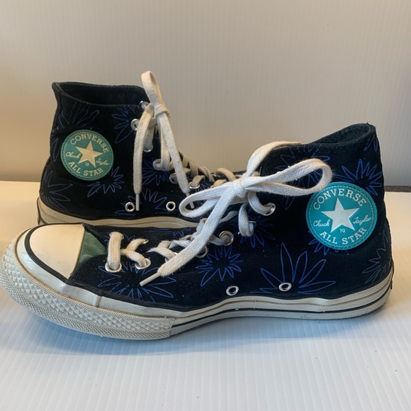 Chuck 70 Sunny Floral High Top Converse Black and Blue High-Top Sneakers - Picture 7 of 7